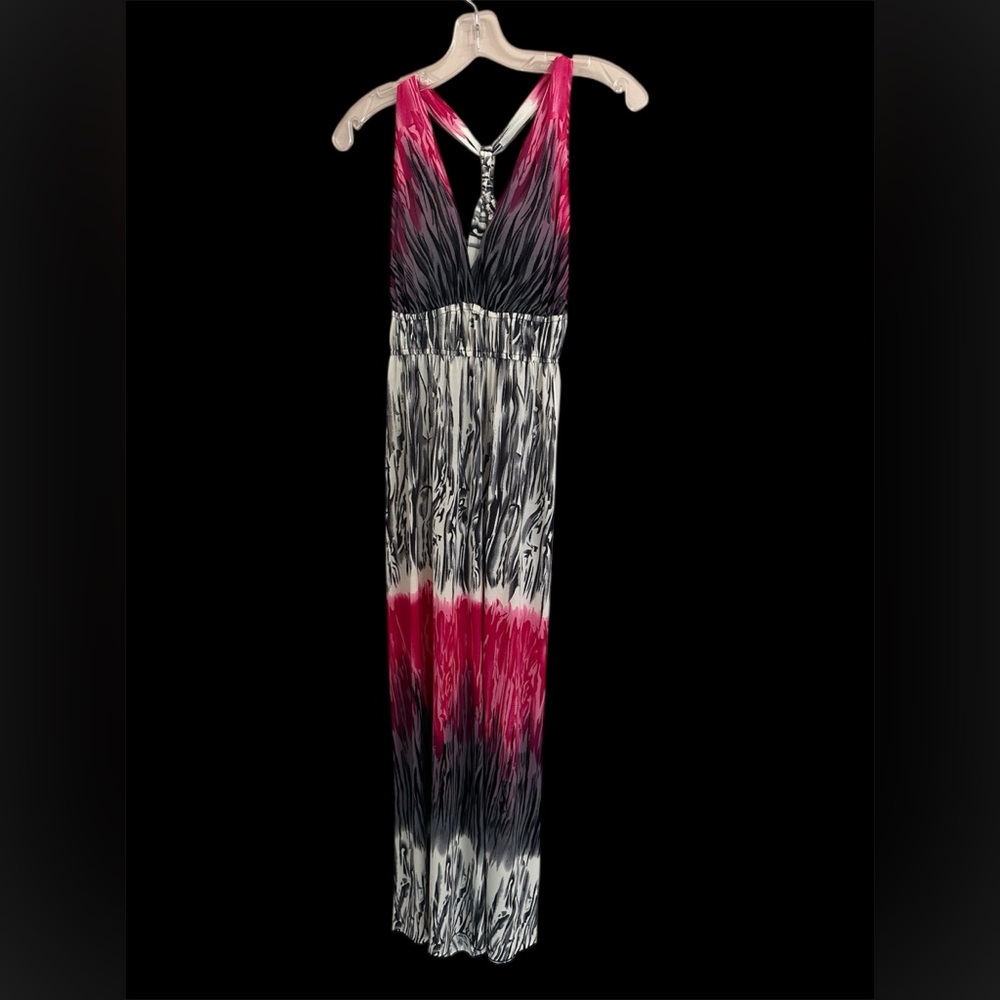 Pink and Black Halter Sundress for Resort Wear